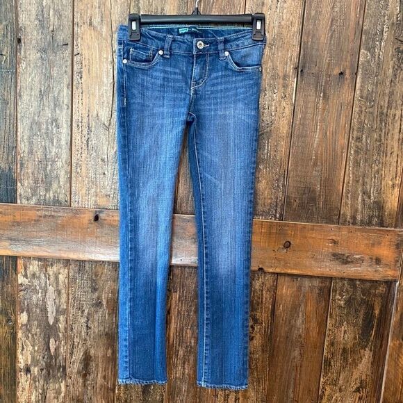 Levi’s Sz 8R Girls Blue Denim Skinny Western Embroidery Pocket School Jeans - Picture 2 of 9